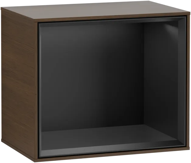 VILLEROY BOCH Policový modul Finion, s osvětlením, 418 x 356 x 270 mm, ořechová dýha / černý matný lak #F580PDGN