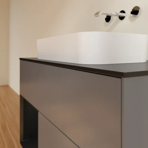 VILLEROY BOCH Toaletní skříňka Finion, s osvětlením, 2 výsuvy, 1000 x 603 x 501 mm, antracitový matný lak / černý matný lak / černé matné sklo #F652PDGK, obrázek 6