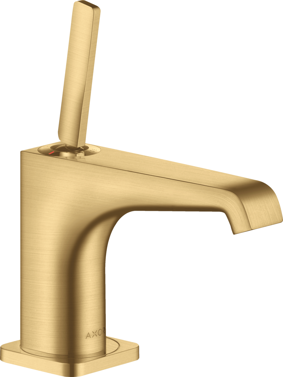 HANSGROHE AXOR Citterio E jednopáková umyvadlová baterie 90 s kolíkovou rukojetí pro umyvadlo s výsuvným odpadem #36102250 - Brushed Gold Optic
