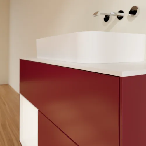 VILLEROY BOCH Toaletní skříňka Finion, s osvětlením, 2 výsuvy, 1000 x 603 x 501 mm, Peony Matt Lacquer / White Matt Lacquer / Glass White Matt #F651MTHB, obrázek 6