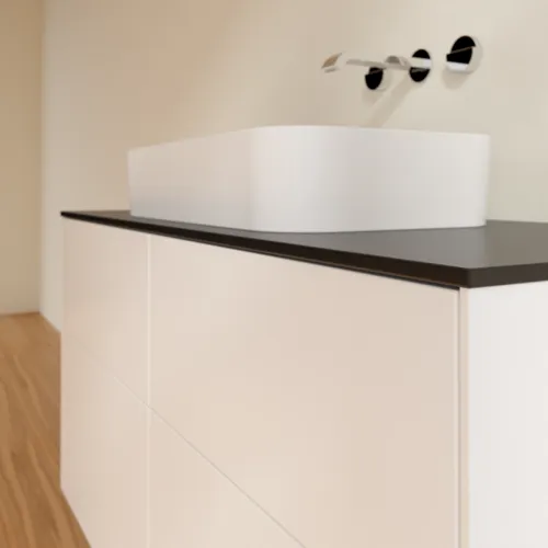 VILLEROY BOCH Toaletní skříňka Finion, 4 výsuvy, 1200 x 603 x 501 mm, bílý matný lak / černé matné sklo #F67200MT, obrázek 4