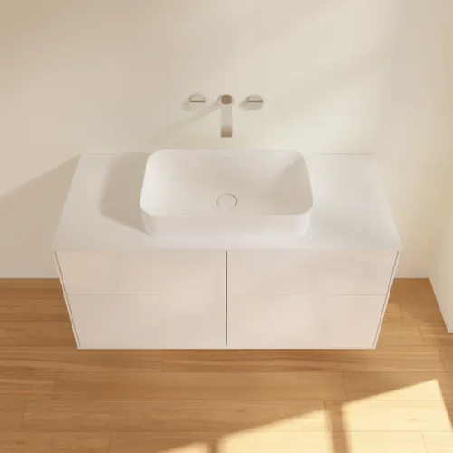 VILLEROY BOCH Toaletní skříňka Finion, 4 výsuvy, 1200 x 603 x 501 mm, lesklý bílý lak / sklo bílé matné #F67100GF, obrázek 2