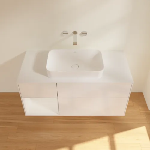 VILLEROY BOCH Toaletní skříňka Finion, s osvětlením, 3 výsuvy, 1200 x 603 x 501 mm, lesklý bílý lak / lesklý bílý lak / sklo bílé matné #F701GFGF, obrázek 2