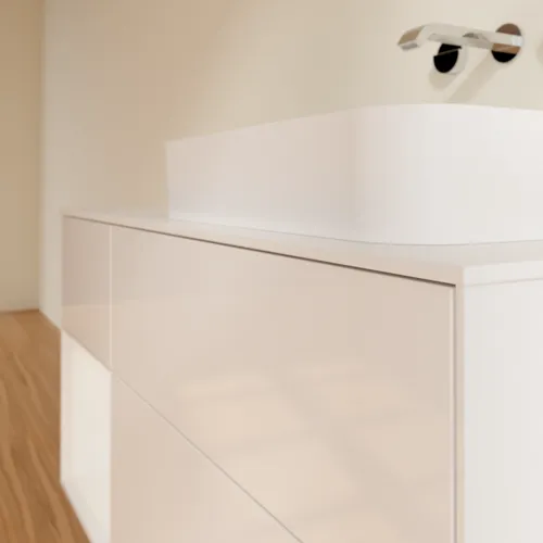 VILLEROY BOCH Toaletní skříňka Finion, s osvětlením, 3 výsuvy, 1200 x 603 x 501 mm, lesklý bílý lak / lesklý bílý lak / sklo bílé matné #F681GFGF, obrázek 5