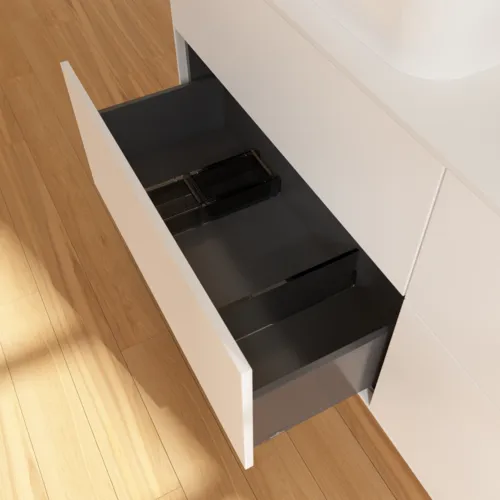 VILLEROY BOCH Toaletní skříňka Finion, 4 výsuvy, 1600 x 603 x 501 mm, bílý matný lak / sklo bílé matné #F72100MT, obrázek 4