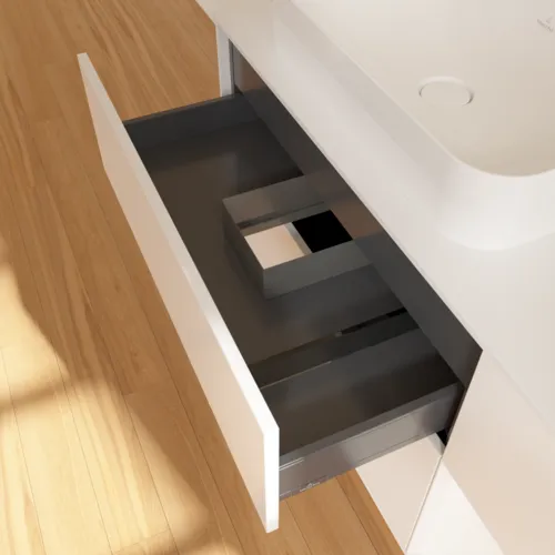 VILLEROY BOCH Toaletní skříňka Finion, s osvětlením, 3 výsuvy, 1200 x 603 x 501 mm, bílý matný lak / bílý matný lak / sklo bílé matné #F691MTMT, obrázek 3
