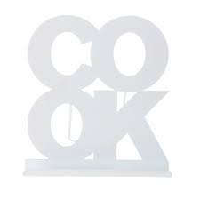 Stojánek na kuchařku COOK, kovový, bílý #150013160