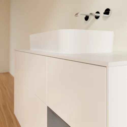 VILLEROY BOCH Toaletní skříňka Finion, s osvětlením, 3 výsuvy, 1200 x 603 x 501 mm, bílý matný lak / antracitový matný lak / bílé matné sklo #F711GKMT, obrázek 4