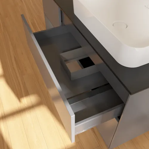 VILLEROY BOCH Toaletní skříňka Finion, s osvětlením, 3 výsuvy, 1200 x 603 x 501 mm, antracit matný lak / antracit matný lak / sklo černé matné #F682GKGK, obrázek 6