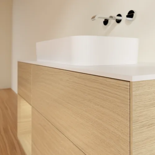 VILLEROY BOCH Toaletní skříňka Finion, s osvětlením, 3 výsuvy, 1200 x 603 x 501 mm, dubová dýha / dubová dýha / sklo bílé matné #F701PCPC, obrázek 4