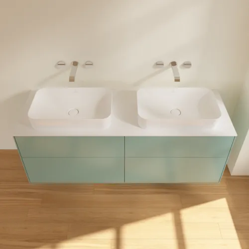 VILLEROY BOCH Toaletní skříňka Finion, 4 výsuvy, 1600 x 603 x 501 mm, olivově matný lak / sklo bílé matné #F72100GM, obrázek 3