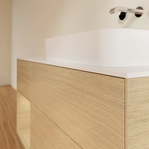 VILLEROY BOCH Toaletní skříňka Finion, s osvětlením, 3 výsuvy, 1200 x 603 x 501 mm, dubová dýha / dubová dýha / sklo bílé matné #F681PCPC, obrázek 3
