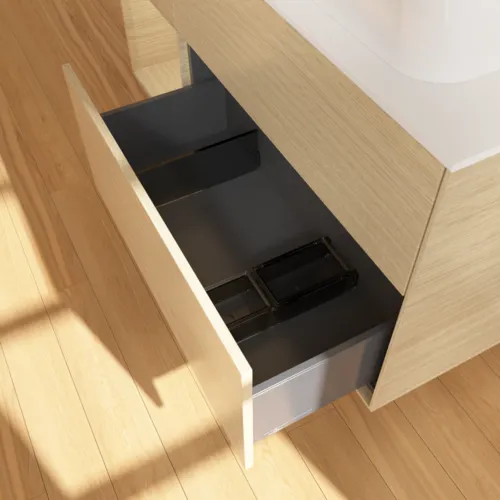 VILLEROY BOCH Toaletní skříňka Finion, s osvětlením, 3 výsuvy, 1200 x 603 x 501 mm, dubová dýha / dubová dýha / sklo bílé matné #F681PCPC, obrázek 4