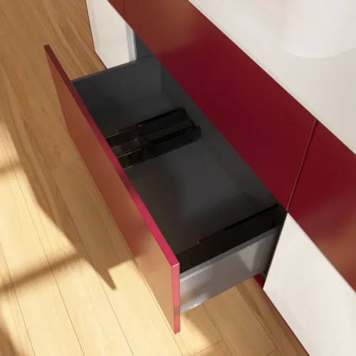 VILLEROY BOCH Toaletní skříňka Finion, s osvětlením, 4 výsuvy, 1600 x 603 x 501 mm, matný lak Peony / lesklý bílý lak / matné bílé sklo #F741GFHB, obrázek 7