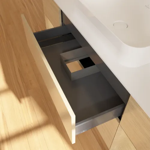 VILLEROY BOCH Toaletní skříňka Finion, s osvětlením, 4 výsuvy, 1600 x 603 x 501 mm, dubová dýha / dubová dýha / sklo bílé matné #F741PCPC, obrázek 8