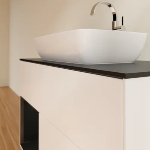 VILLEROY BOCH Toaletní skříňka Finion, s osvětlením, 2 výsuvy, 1000 x 603 x 501 mm, bílý matný lak / černý matný lak / černé matné sklo #F772PDMT, obrázek 6