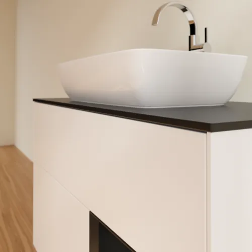 VILLEROY BOCH Toaletní skříňka Finion, s osvětlením, 2 výsuvy, 1000 x 603 x 501 mm, bílý matný lak / černý matný lak / černé matné sklo #F782PDMT, obrázek 6