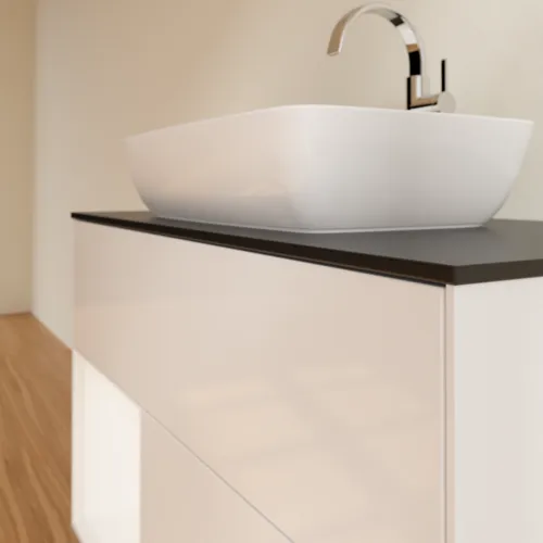 VILLEROY BOCH Umyvadlová skříňka Finion, s osvětlením, 2 výsuvy, 1000 x 603 x 501 mm, lesklý bílý lak / bílý matný lak / černé matné sklo #F772MTGF, obrázek 6
