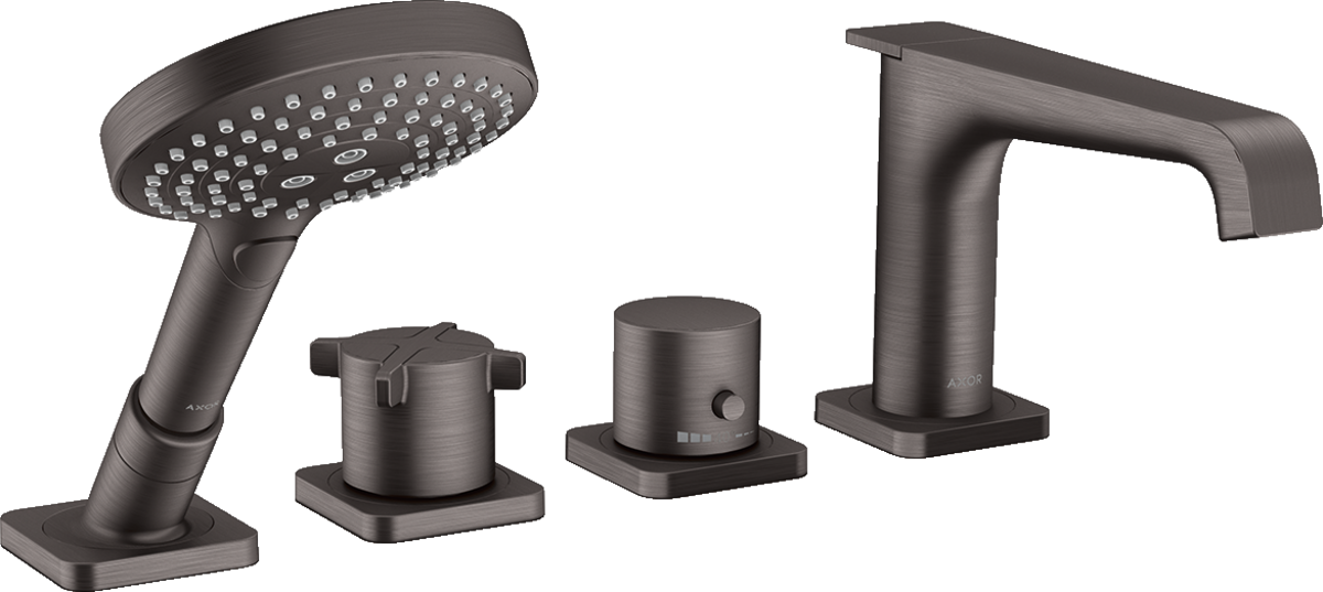 HANSGROHE AXOR Citterio E 4otvorová termostatická baterie na okraj vany #36411340 - kartáčovaný černý chrom