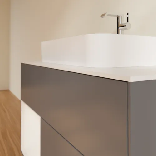 VILLEROY BOCH Toaletní skříňka Finion, s osvětlením, 2 výsuvy, 1000 x 603 x 501 mm, antracit matný lak / lesklý bílý lak / sklo bílé matné #F361GFGK, obrázek 6