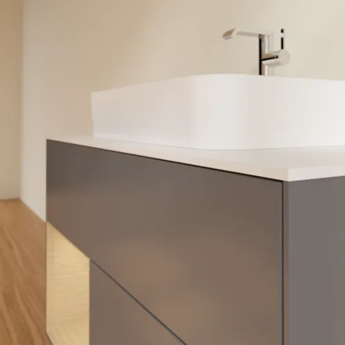 VILLEROY BOCH Toaletní skříňka Finion, s osvětlením, 2 výsuvy, 1000 x 603 x 501 mm, antracit matný lak / dubová dýha / sklo bílé matné #F361PCGK, obrázek 6