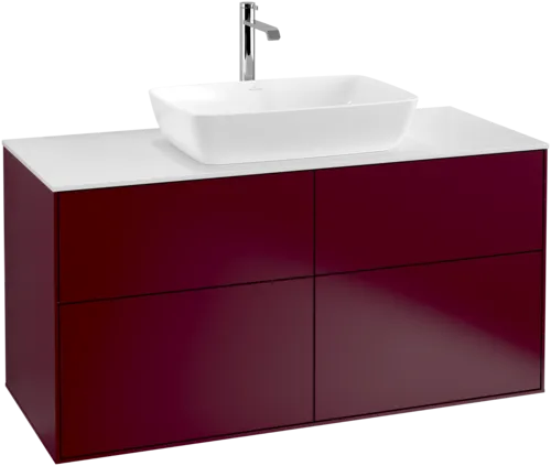 VILLEROY BOCH Toaletní skříňka Finion, 4 výsuvy, 1200 x 603 x 501 mm, Peony Matt Lacquer / Glass White Matt #F79100HB, obrázek 1