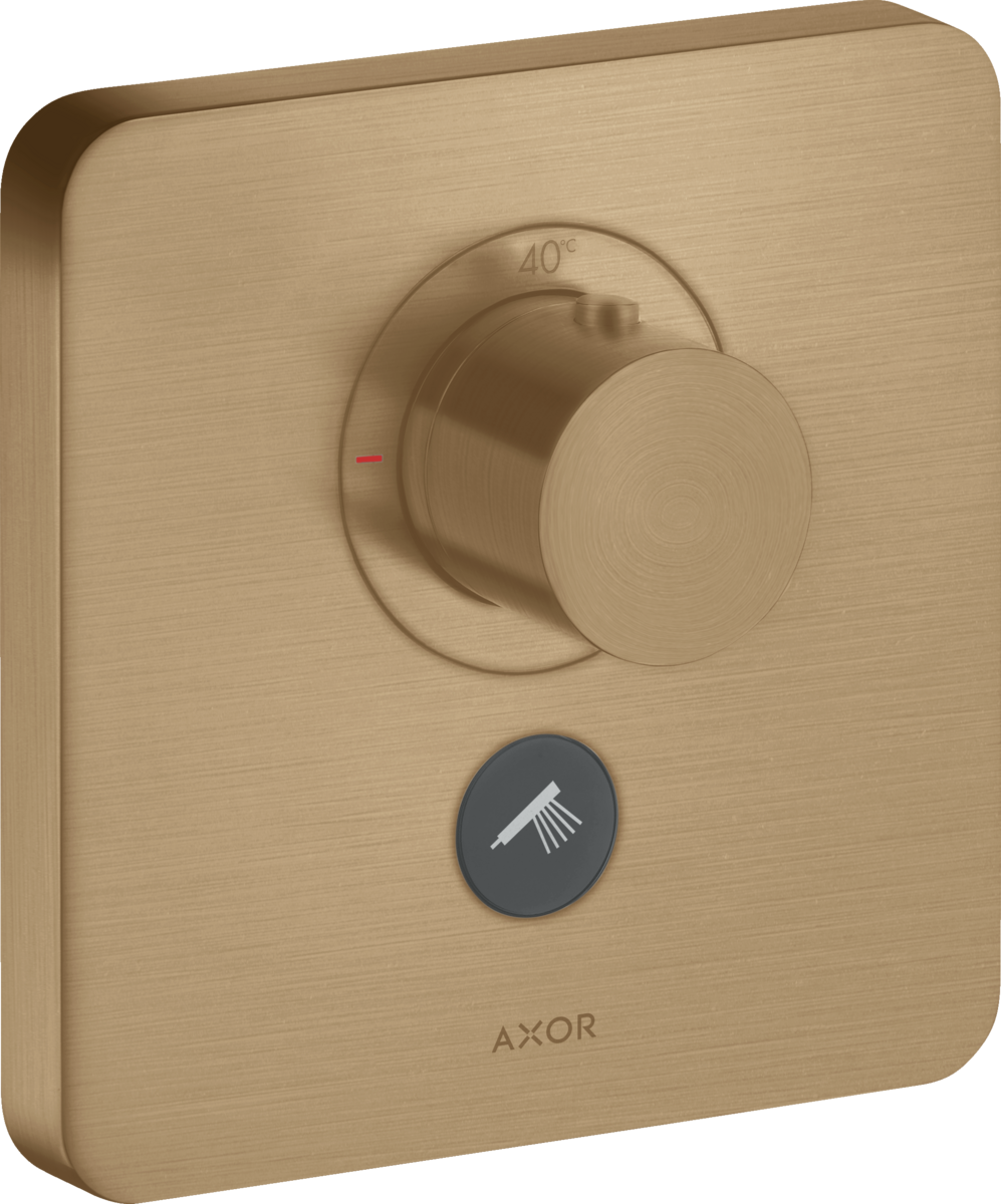 HANSGROHE AXOR ShowerSelect Termostat HighFlow skrytý softsquare pro 1 spotřebič a jednu další zásuvku #36706140 - Brushed Bronze
