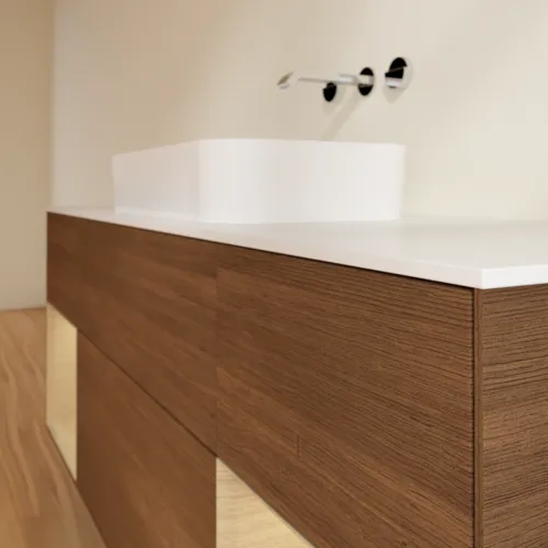 VILLEROY BOCH Toaletní skříňka Finion, s osvětlením, 4 výsuvy, 1600 x 603 x 501 mm, ořechová dýha / dubová dýha / sklo bílé matné #F741PCGN, obrázek 6