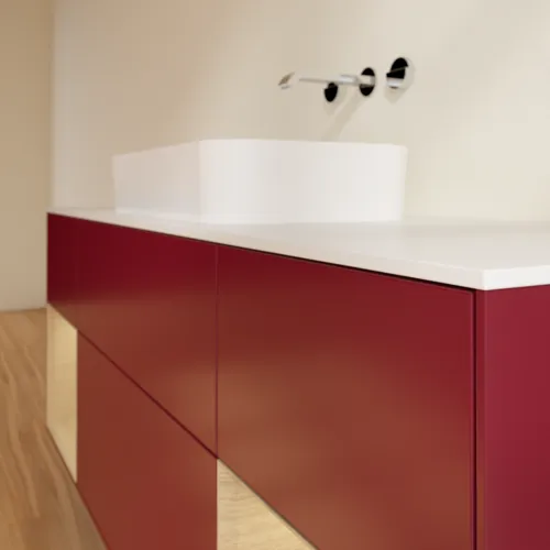 VILLEROY BOCH Toaletní skříňka Finion, s osvětlením, 4 výsuvy, 1600 x 603 x 501 mm, matný lak Peony / dubová dýha / bílé matné sklo #F741PCHB, obrázek 6