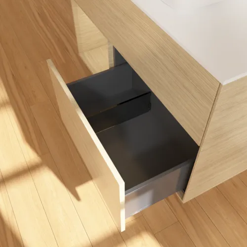 VILLEROY BOCH Toaletní skříňka Finion, s osvětlením, 2 výsuvy, 1000 x 603 x 501 mm, dubová dýha / dubová dýha / sklo bílé matné #F771PCPC, obrázek 7
