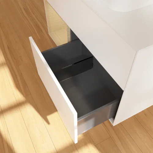 VILLEROY BOCH Toaletní skříňka Finion, s osvětlením, 2 výsuvy, 1000 x 603 x 501 mm, bílý matný lak / dubová dýha / sklo bílé matné #F361PCMT, obrázek 7