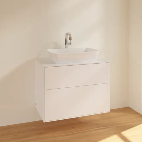 VILLEROY BOCH Toaletní skříňka Finion, 2 výsuvy, 800 x 603 x 501 mm, bílý matný lak / sklo bílé matné #F75100MT, obrázek 2