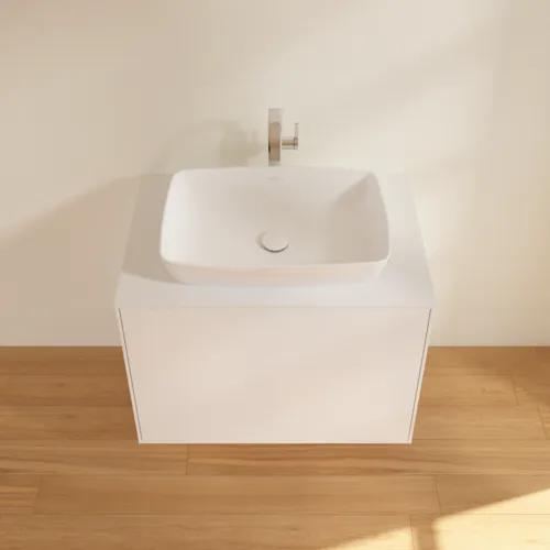 VILLEROY BOCH Toaletní skříňka Finion, 2 výsuvy, 800 x 603 x 501 mm, bílý matný lak / sklo bílé matné #F75100MT, obrázek 4