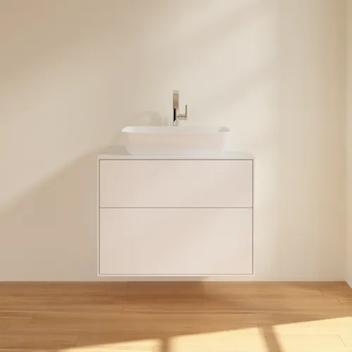VILLEROY BOCH Toaletní skříňka Finion, 2 výsuvy, 800 x 603 x 501 mm, bílý matný lak / sklo bílé matné #F75100MT, obrázek 3