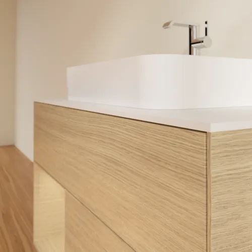 VILLEROY BOCH Toaletní skříňka Finion, s osvětlením, 2 výsuvy, 1000 x 603 x 501 mm, dubová dýha / dubová dýha / sklo bílé matné #F361PCPC, obrázek 6