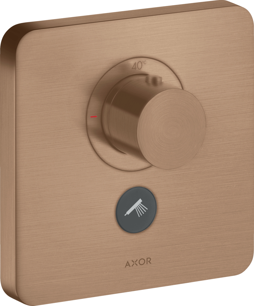 HANSGROHE AXOR ShowerSelect Termostat HighFlow skrytý softsquare pro 1 spotřebič a jednu další zásuvku #36706310 - Brushed Red Gold