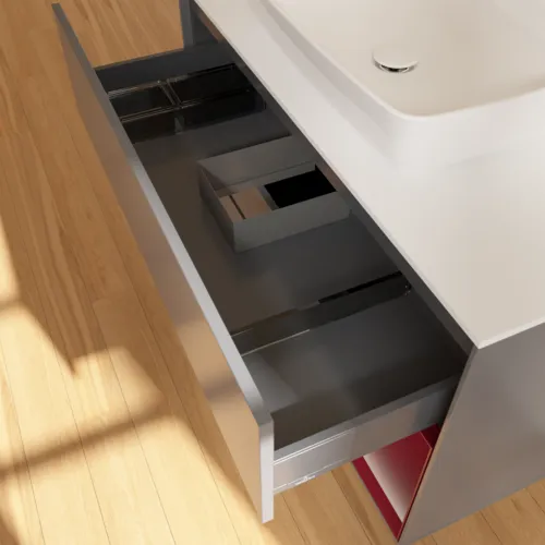 VILLEROY BOCH Toaletní skříňka Finion, s osvětlením, 2 výsuvy, 1000 x 603 x 501 mm, antracit matný lak / pivoňka matný lak / sklo bílé matné #F781HBGK, obrázek 8
