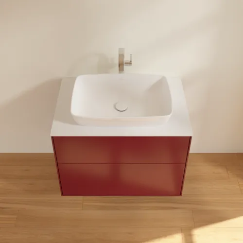 VILLEROY BOCH Toaletní skříňka Finion, 2 výsuvy, 800 x 603 x 501 mm, Peony Matt Lacquer / Glass White Matt #F75100HB, obrázek 4