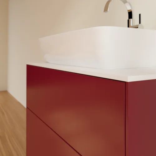 VILLEROY BOCH Toaletní skříňka Finion, 2 výsuvy, 800 x 603 x 501 mm, Peony Matt Lacquer / Glass White Matt #F75100HB, obrázek 5