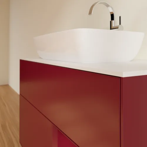 VILLEROY BOCH Toaletní skříňka Finion, s osvětlením, 2 výsuvy, 1000 x 603 x 501 mm, Peony Matt Lacquer / Peony Matt Lacquer / Glass White Matt #F781HBHB, obrázek 6