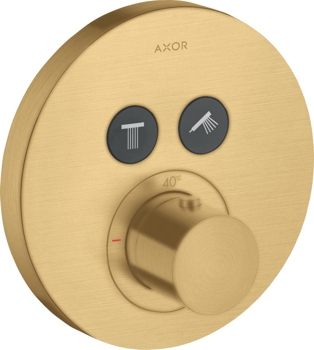 HANSGROHE AXOR ShowerSolutions Termostat skrytý kulatý pro 2 spotřebiče #36723250 - Brushed Gold Optic
