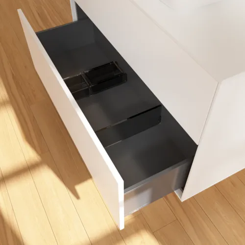 VILLEROY BOCH Toaletní skříňka Finion, 2 výsuvy, 1000 x 603 x 501 mm, bílý matný lak / sklo bílé matné #F76100MT, obrázek 6