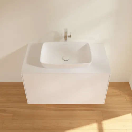 VILLEROY BOCH Toaletní skříňka Finion, 2 výsuvy, 1000 x 603 x 501 mm, bílý matný lak / sklo bílé matné #F76100MT, obrázek 4