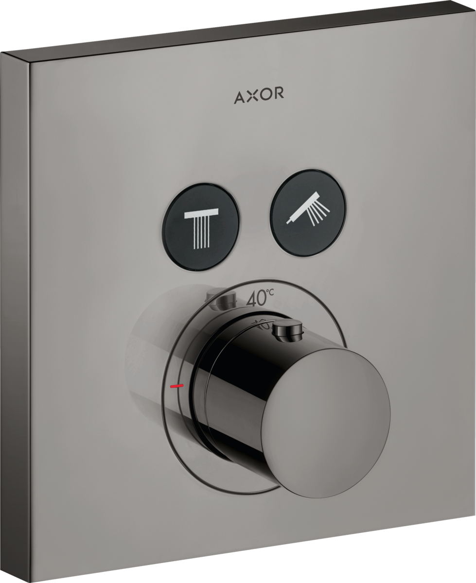 HANSGROHE AXOR ShowerSolutions Termostat skrytý úhlový pro 2 spotřebiče #36715330 - leštěný černý chrom