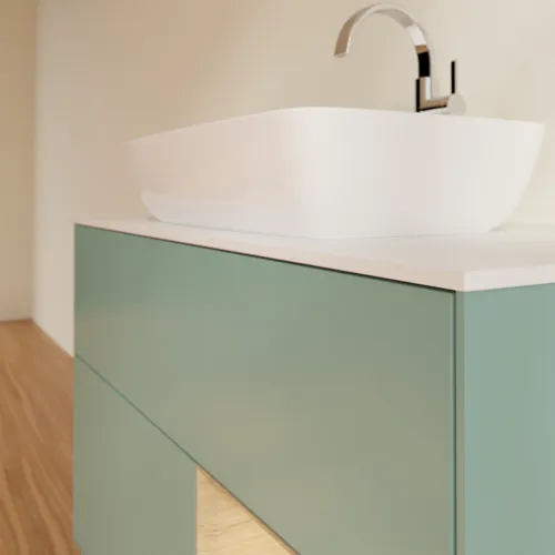 VILLEROY BOCH Toaletní skříňka Finion, s osvětlením, 2 výsuvy, 1000 x 603 x 501 mm, olivový matný lak / dubová dýha / sklo bílé matné #F781PCGM, obrázek 6