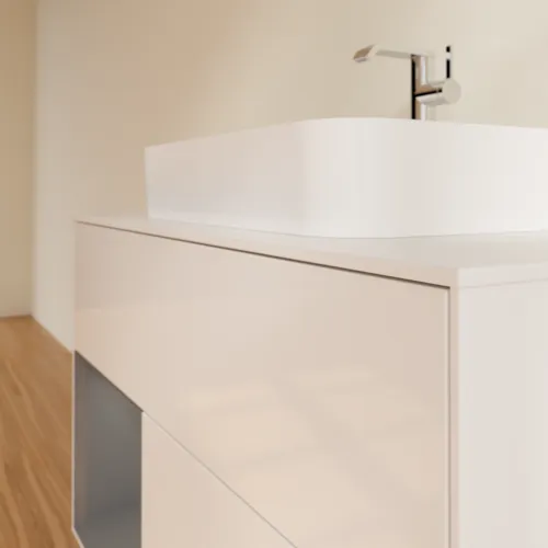 VILLEROY BOCH Umyvadlová skříňka Finion, s osvětlením, 2 výsuvy, 1000 x 603 x 501 mm, lesklý bílý lak / antracitový matný lak / bílé matné sklo #F361GKGF, obrázek 6