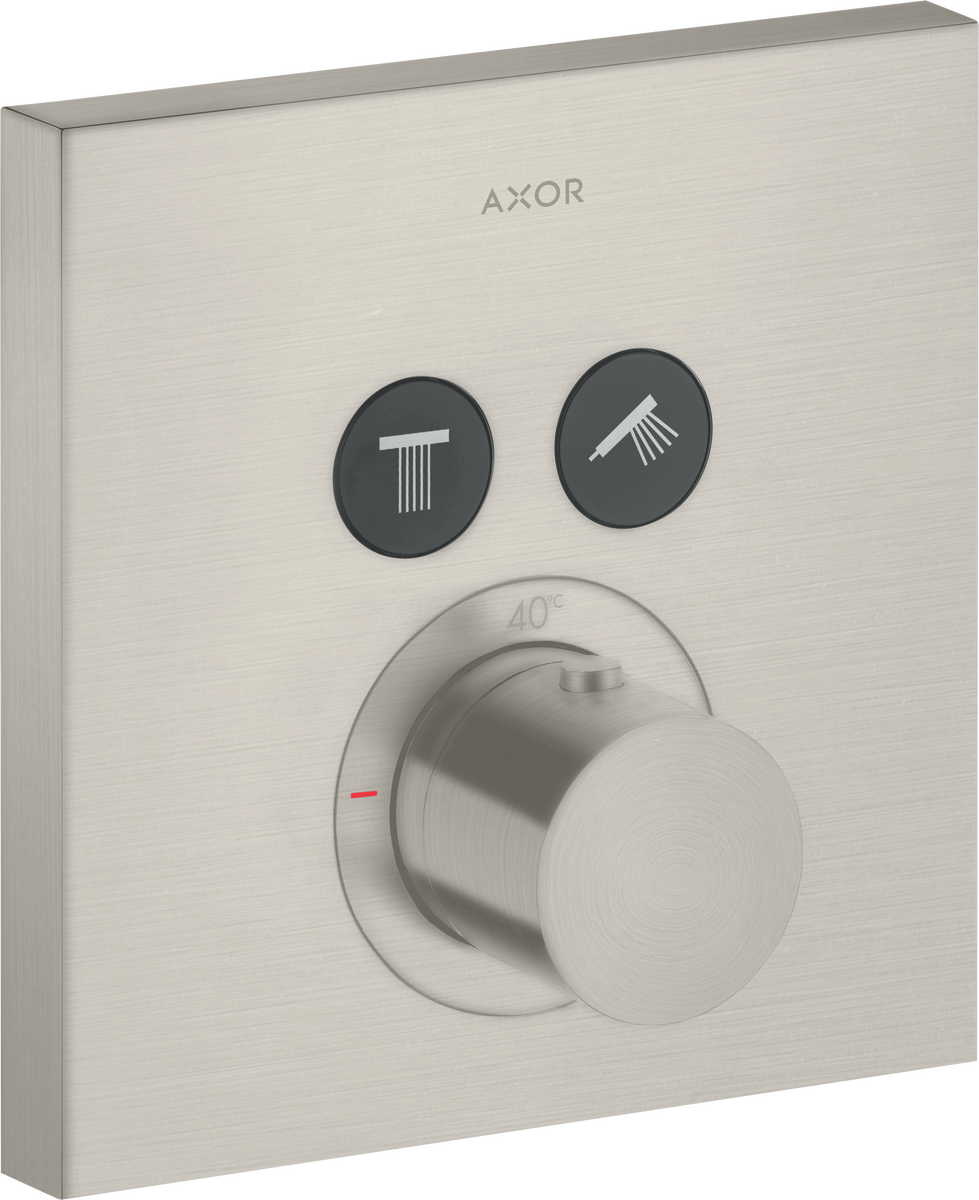 HANSGROHE AXOR ShowerSolutions termostat skrytý úhlový pro 2 spotřebiče #36715800 - nerezová ocel Optic