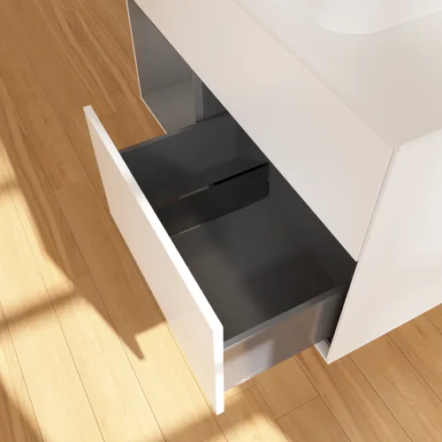 VILLEROY BOCH Toaletní skříňka Finion, s osvětlením, 2 výsuvy, 1000 x 603 x 501 mm, bílý matný lak / antracitový matný lak / bílé matné sklo #F361GKMT, obrázek 7