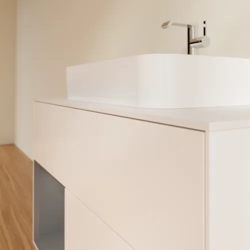 VILLEROY BOCH Toaletní skříňka Finion, s osvětlením, 2 výsuvy, 1000 x 603 x 501 mm, bílý matný lak / antracitový matný lak / bílé matné sklo #F361GKMT, obrázek 6
