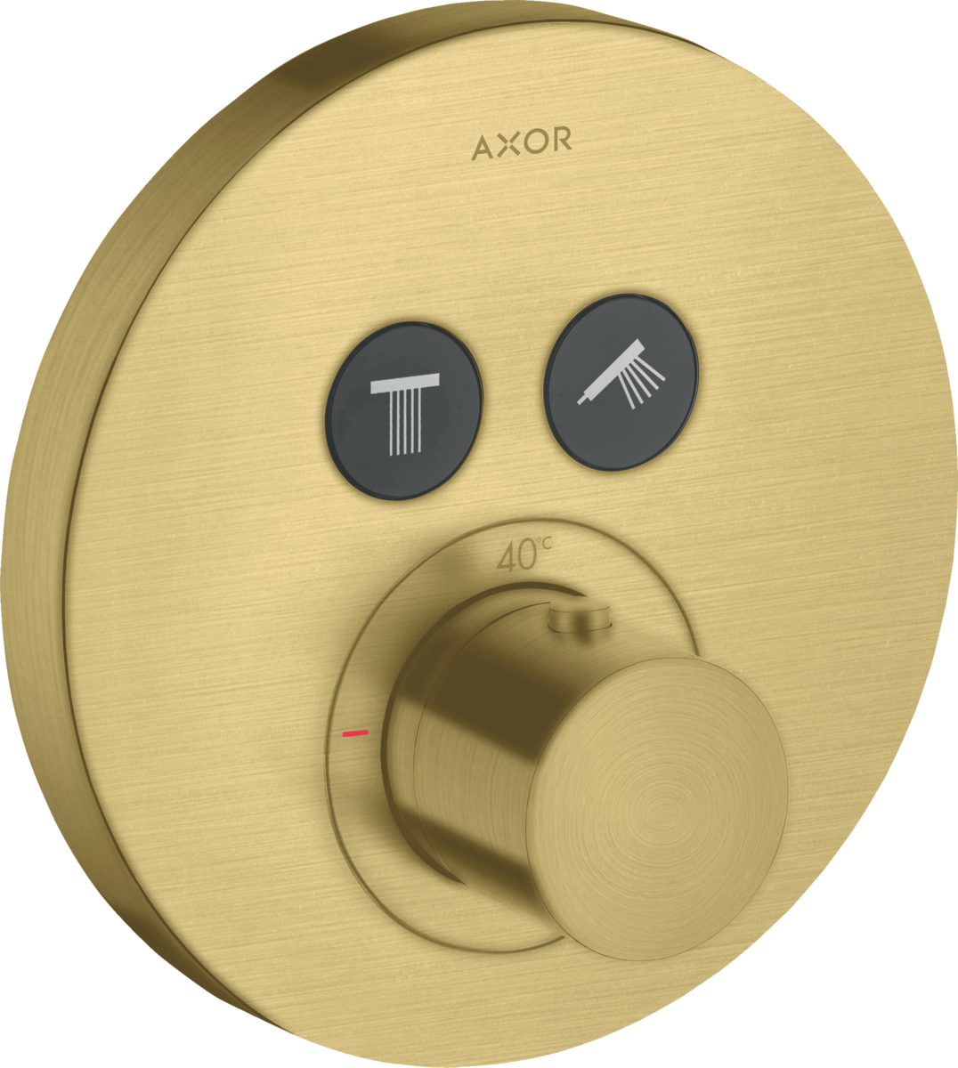 HANSGROHE AXOR ShowerSolutions Termostat skrytý kulatý pro 2 spotřebiče #36723950 - kartáčovaná mosaz